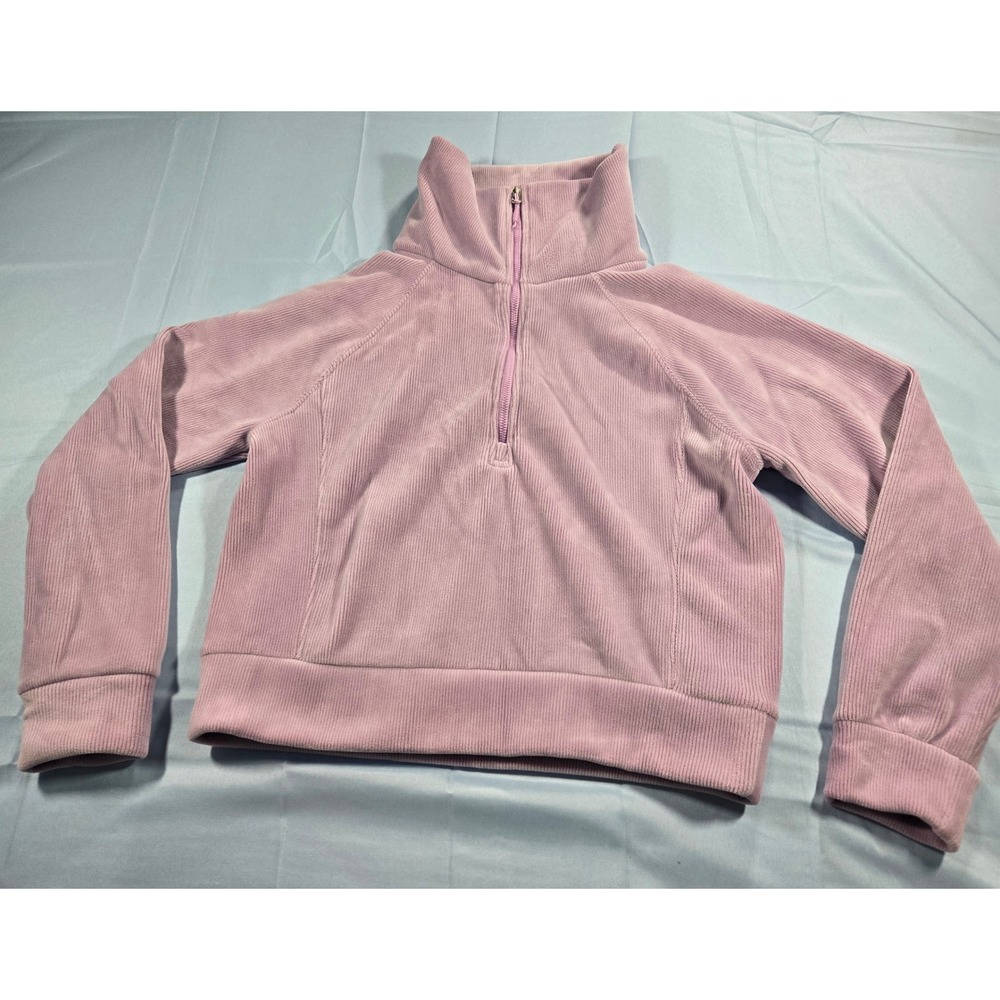 Kyodan Lavender Ribbed Quarter Zip Pullover Sweatshirt Womens Small Purple